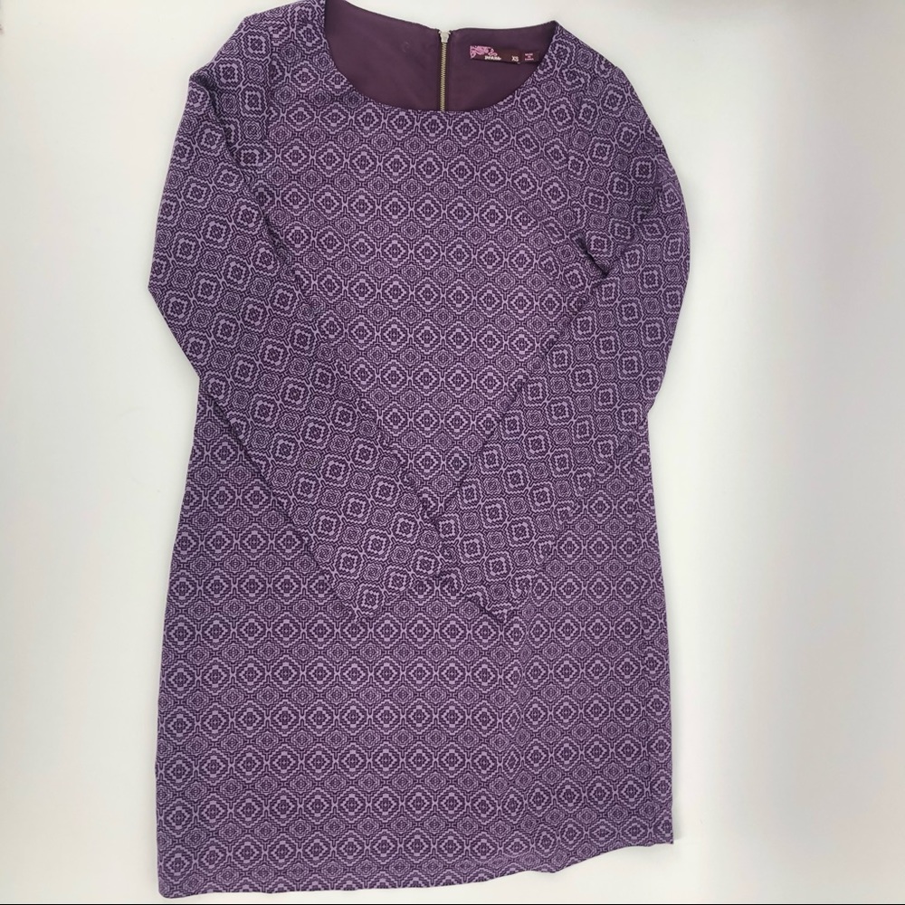 🎈 Prana  Purple Geometric Print Mini Shift Dress
